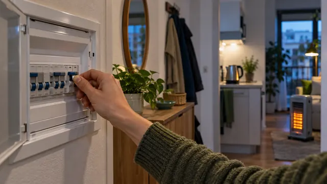 Mano subiendo el interruptor general del cuadro eléctrico de una vivienda