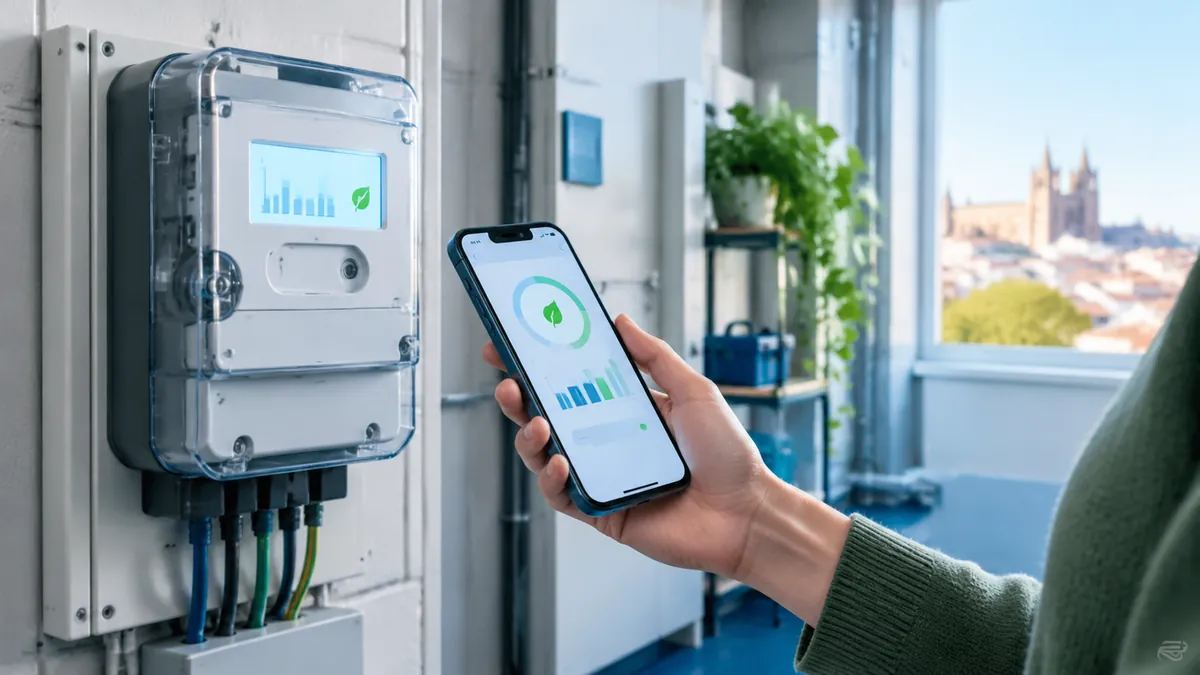 Contador inteligente de luz y móvil con la app de consumo